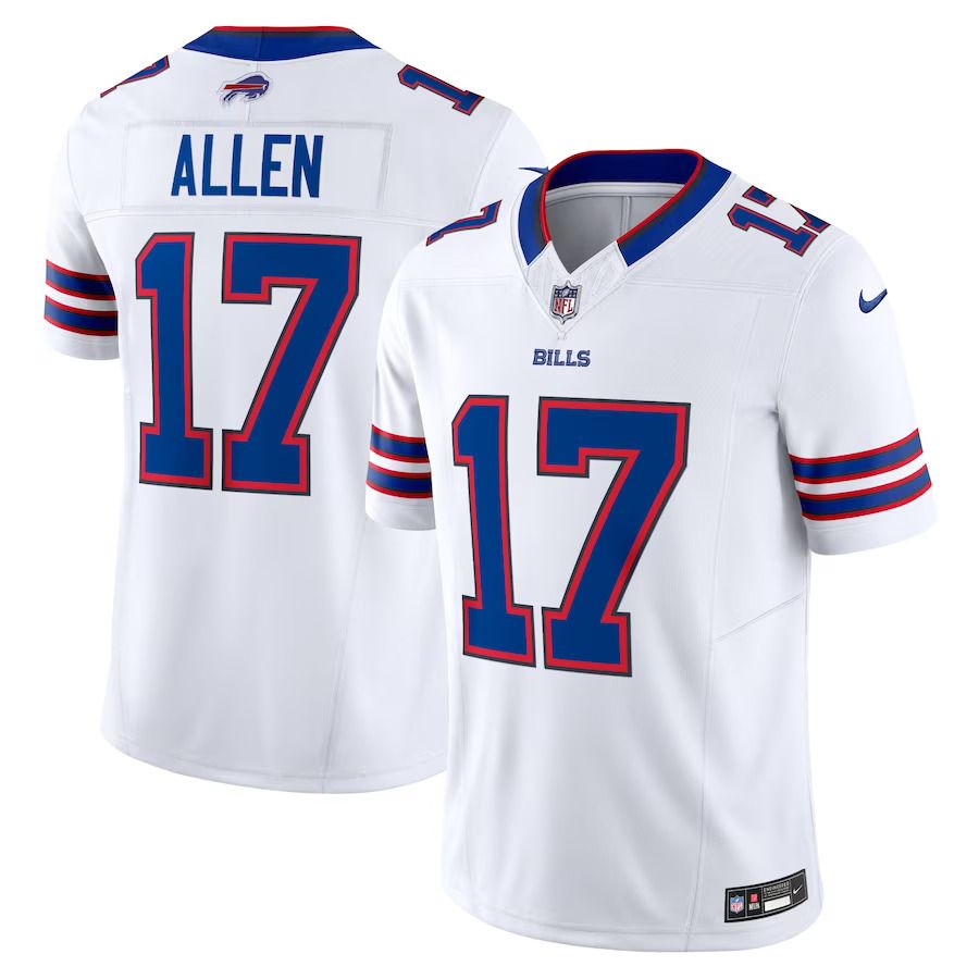 Men Buffalo Bills #17 Josh Allen Nike White Vapor F.U.S.E. Limited NFL Jersey